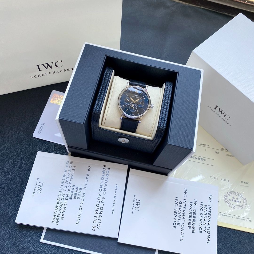 IWC 万国柏涛菲诺万年历腕表 カレンダー腕時計 男性用ビジネスベルト腕時計