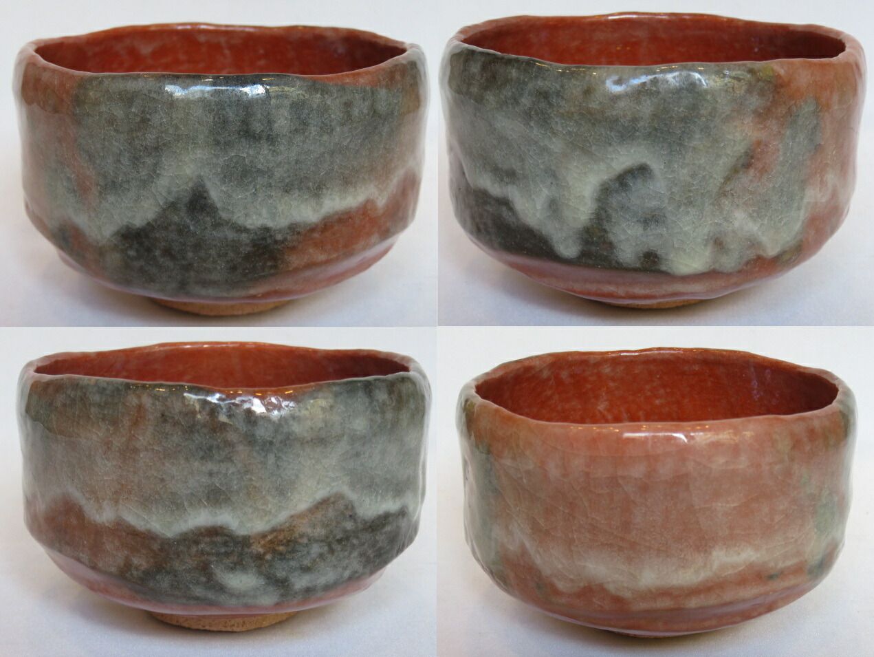 九月◇特売品）小川裕起夫（三代小川長楽）作 赤茶碗 赤楽茶碗 茶道具