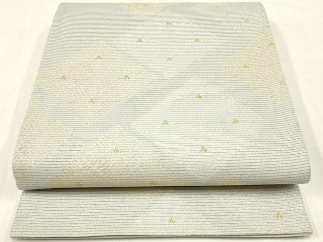 平和屋本店●六通柄袋帯 松菱文 金銀糸 正絹 AAAT6556ay