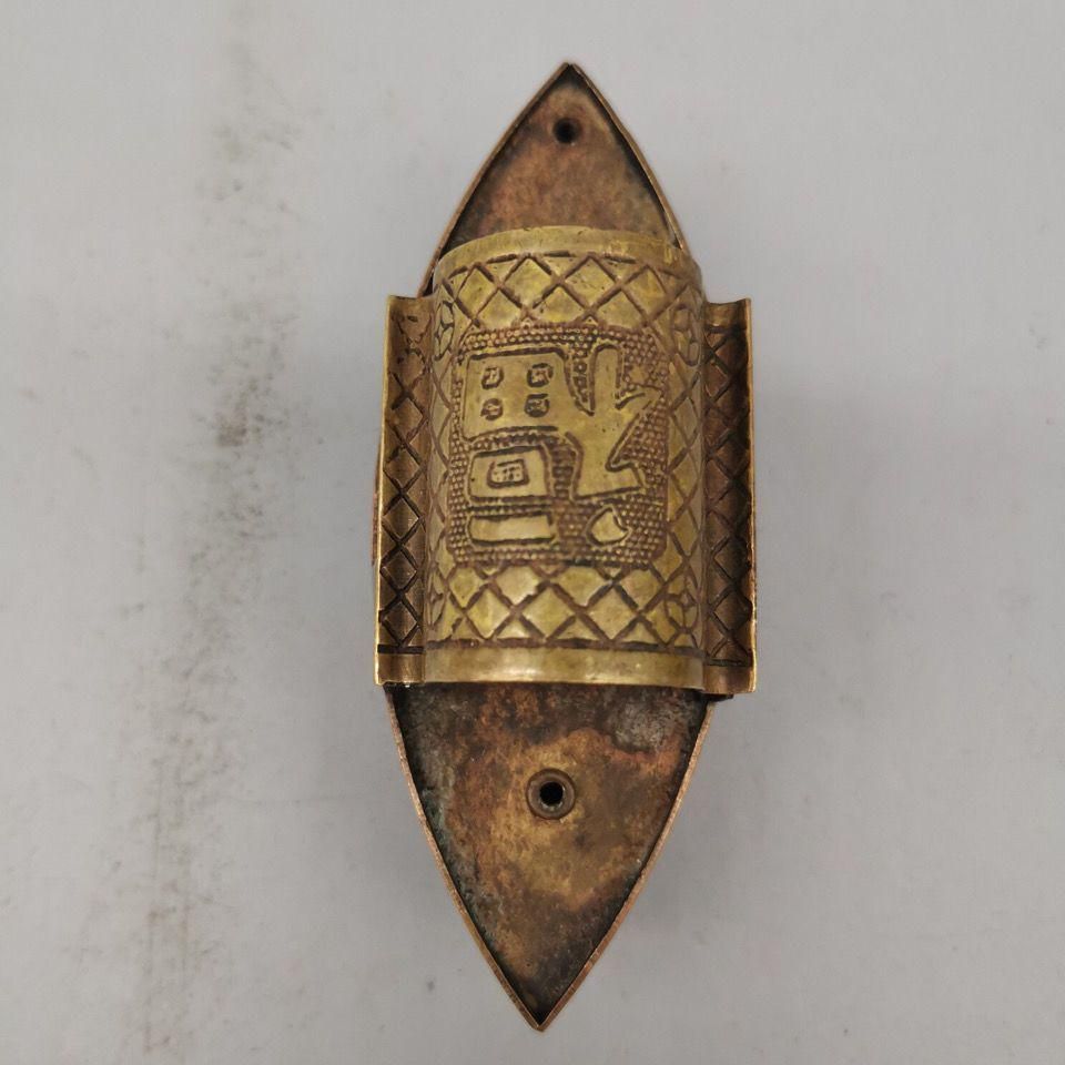 制 船形 水滴硯 書道具 文房具 工芸品 美術品 置物 銅製 水滴形硯台