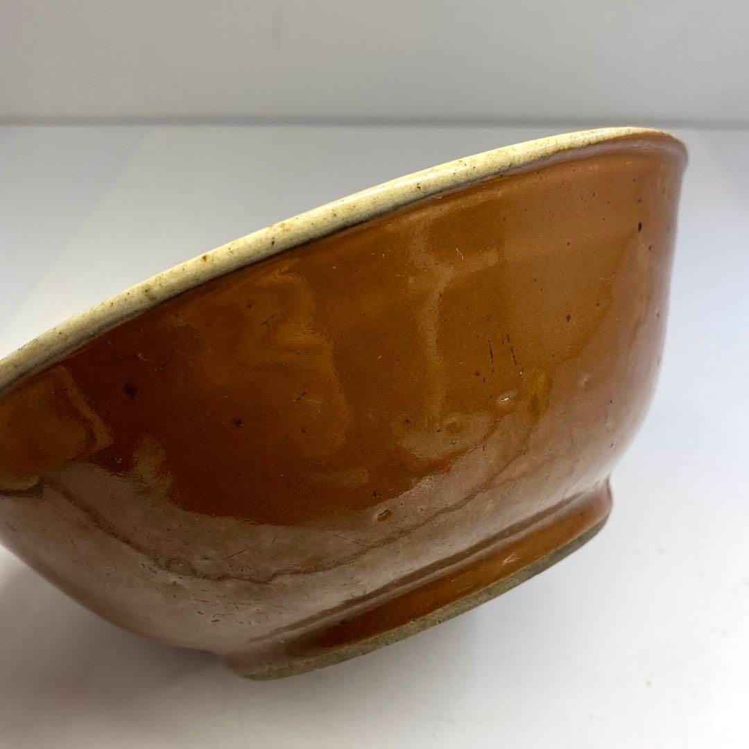 中国清時代　柿釉鉢　直径18.6㎝　東Y6-0722③タトチ 中国清時代 柿釉鉢 直径18.6㎝ 東Y6-0722③タトチ