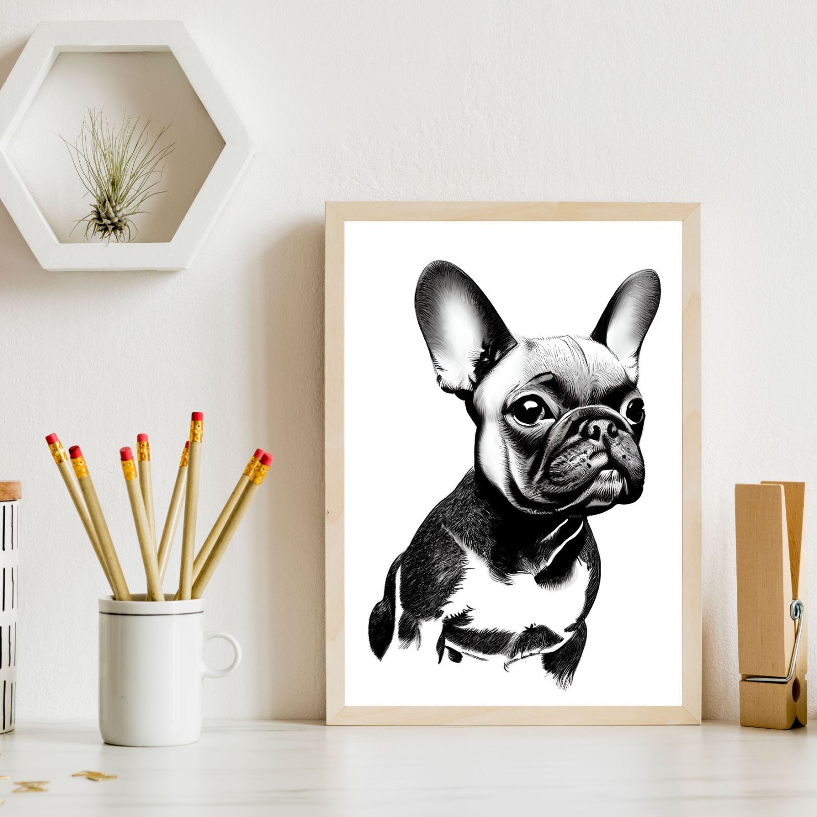 フレンチブルドッグ 絵画 絵 インテリア 犬 ドッグウィズパイナップル