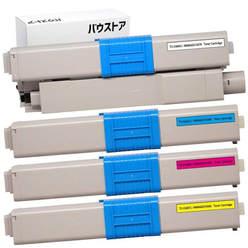 バウストア OKI TC-C4AK2 TC-C4AC2 TC-C4AM2 TC-C4AY2 互換トナーカートリッジ ４色セット COREFIDO C332dnw MC363dnw
