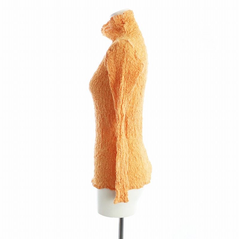 ミーイッセイミヤケ me ISSEY MIYAKE カリフラワー カットソー 長袖 タートルネック プリーツ オレンジ MI94FM974 レディース ミーイッセイミヤケ me ISSEY MIYAKE カリフラワー カットソー