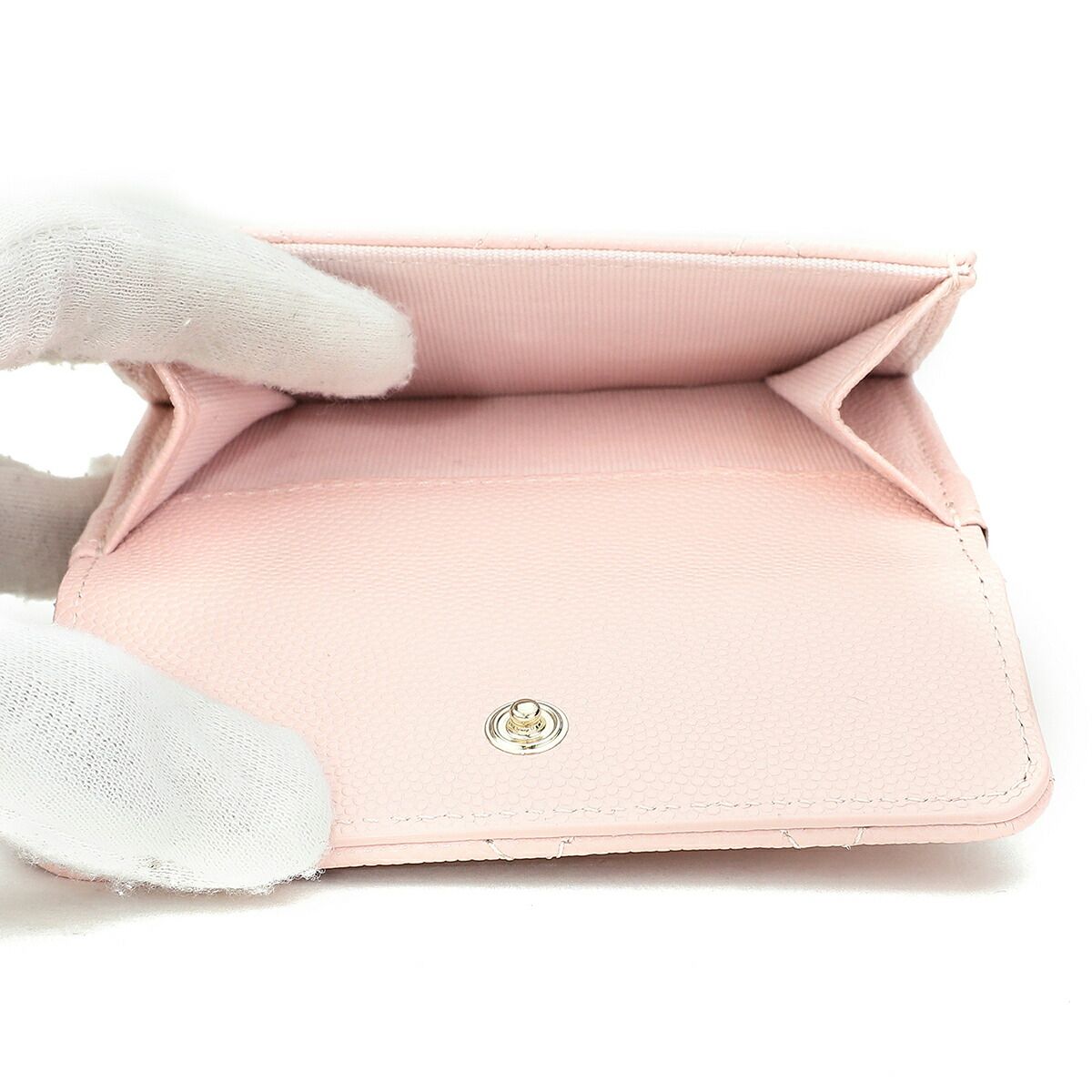 新品 シャネル CHANEL 3つ折り財布 クラシック スモール フラップ