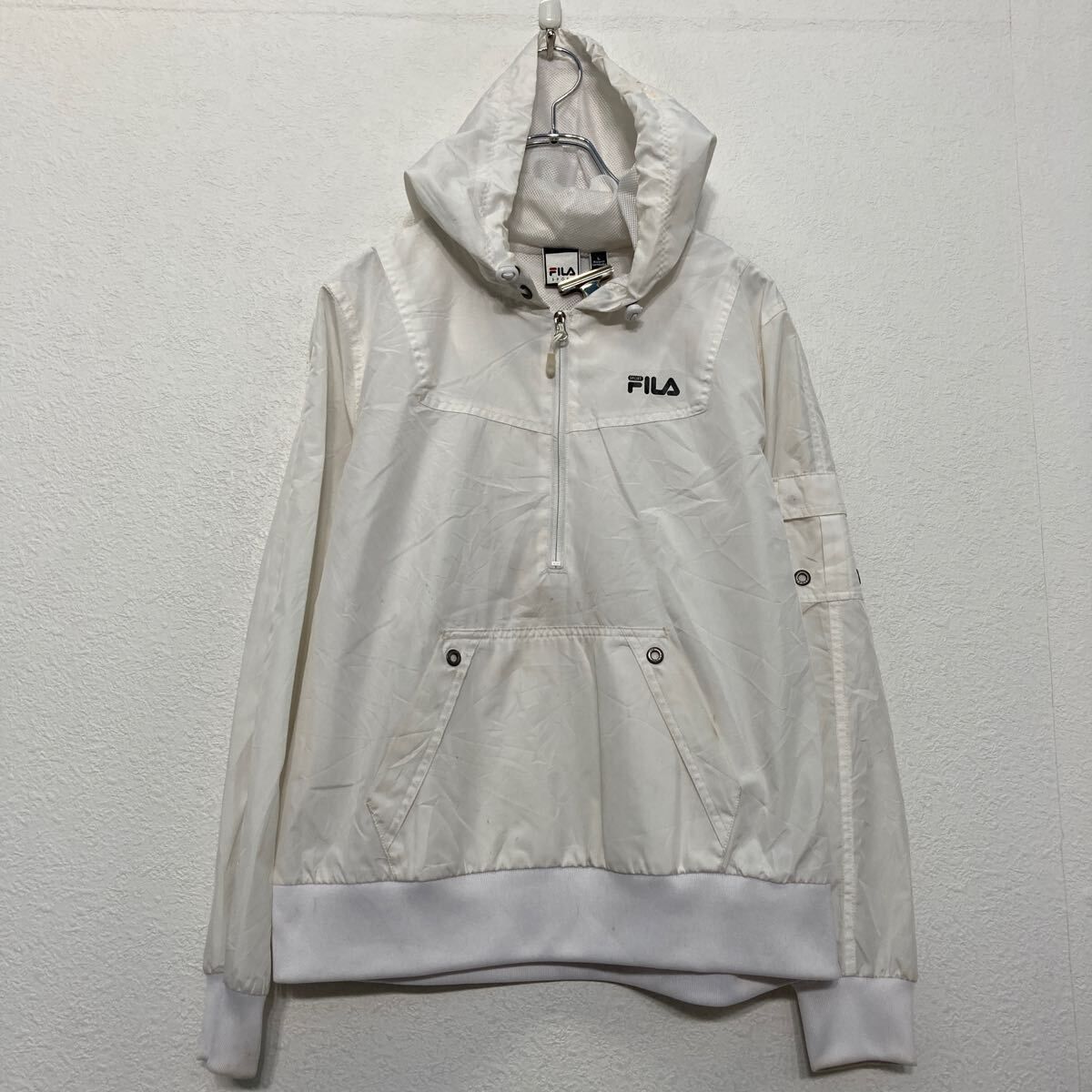 FILA ナイロン ジャケット レディース L ホワイト ハーフジップ フィラ