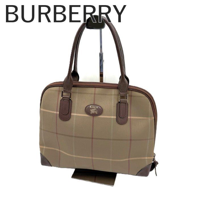 バーバリー　チェック柄ハンドバッグ ベージュ ブラウン バーバリー BURBERRY ハンドバッグ タマムシ チェック柄 レトロ