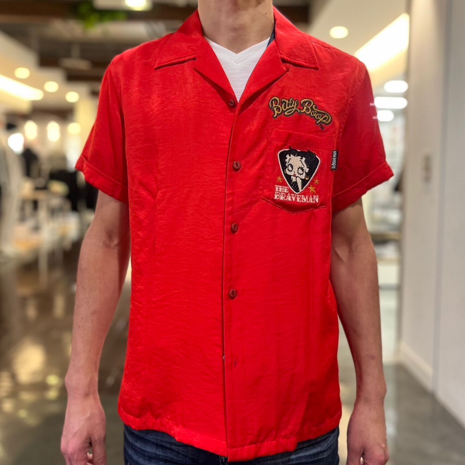 ⭐️BRAVE-MAN ギター&ベティ半袖開襟シャツ⭐️ブレイブマン 開襟  