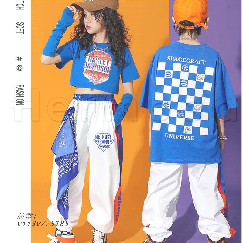 ヒップホップ キッズ キッズダンス衣装 セットアップ ダンス衣装 半袖 tシャツ 緑 ベースボール 衣装 黒 ダンス ストリート ブラウン Tシャツ tシャツの通販