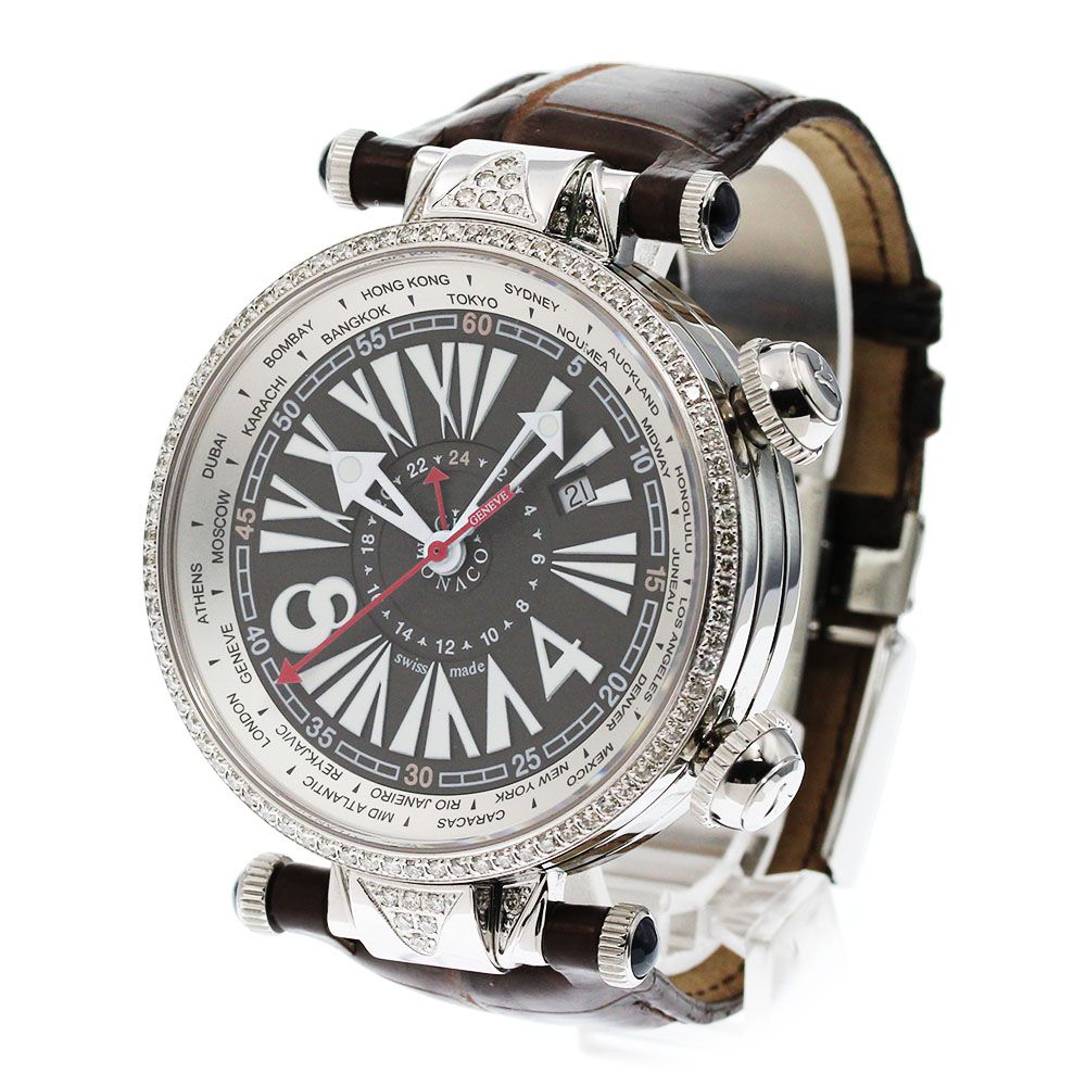 ジオモナコ Gio Monaco ジオポリス ワールドタイム デイト ダイヤ