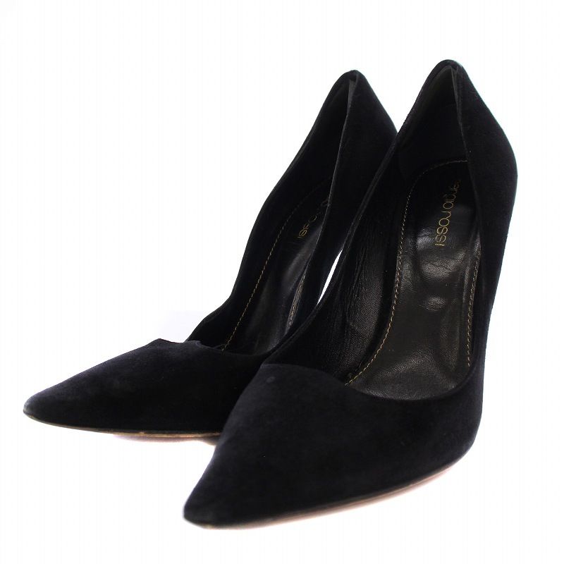 Sergio Rossi パンプス スエード ポインテッドトゥ 24cm 良品 Sergio Rossi セルジオロッシ スエード ポインテッドトゥ