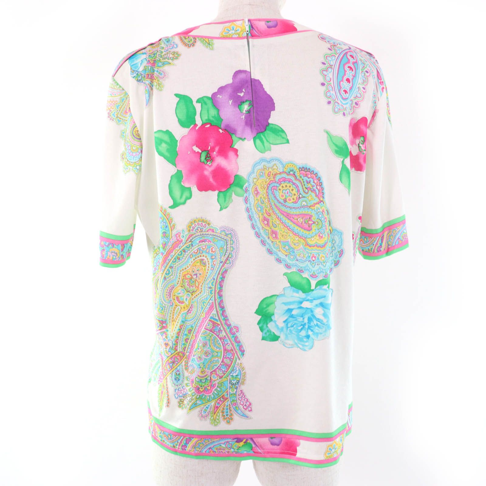 LEONARD フラワープリント 半袖Tシャツ カットソー 美品 極美品☆LEONARD FASHION レオナール ファッション コットン100