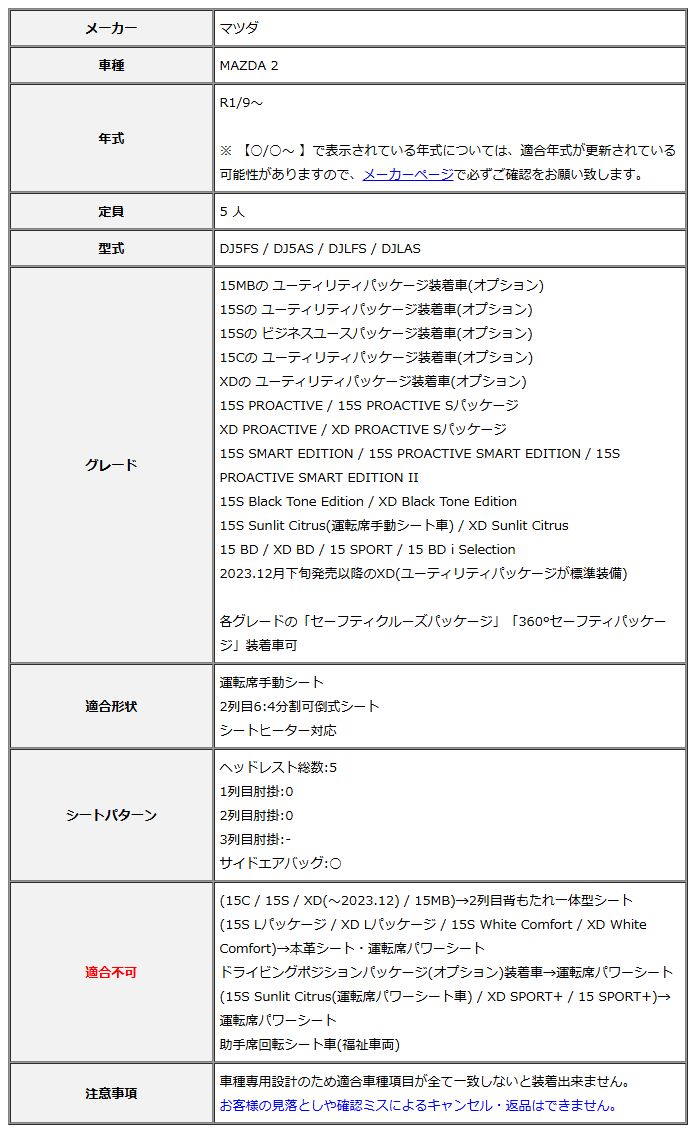 Clazzio クラッツィオ シートカバー ストリームステッチ MAZDA 2 DJ5FS | DJ5AS | DJLFS | DJLAS R1|9～ EZ-0716
