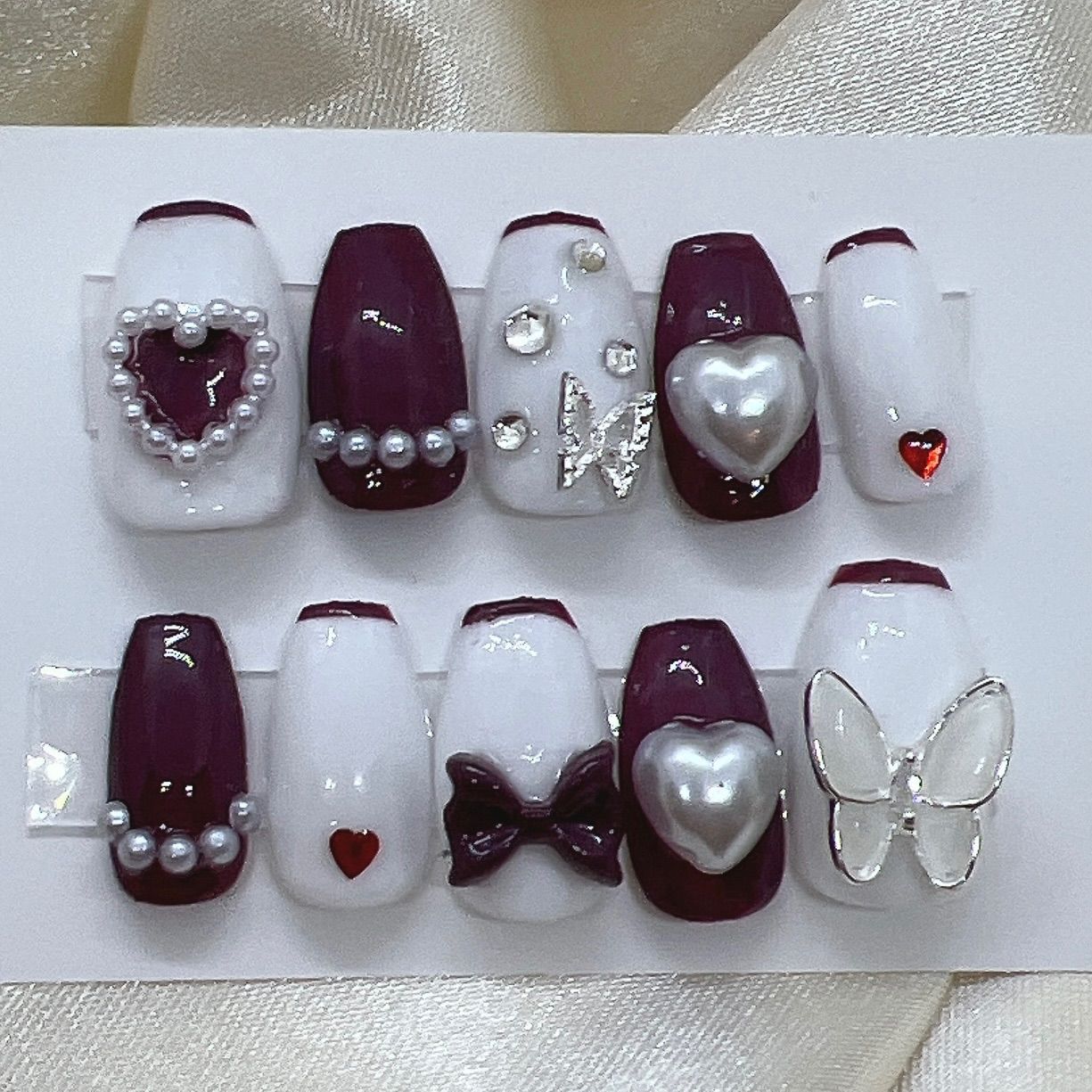 ネイルチップ現品❤︎#7量産型 フレンチガーリー - メルカリ