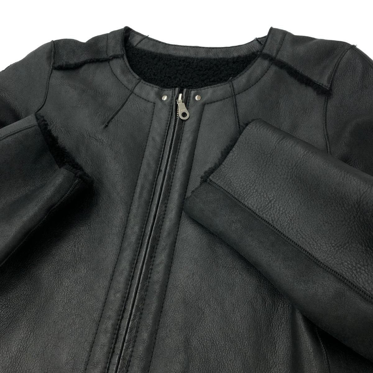 良好 BALMAIN PARIS バルマン ムートンコート ブラック ロング 羊革 