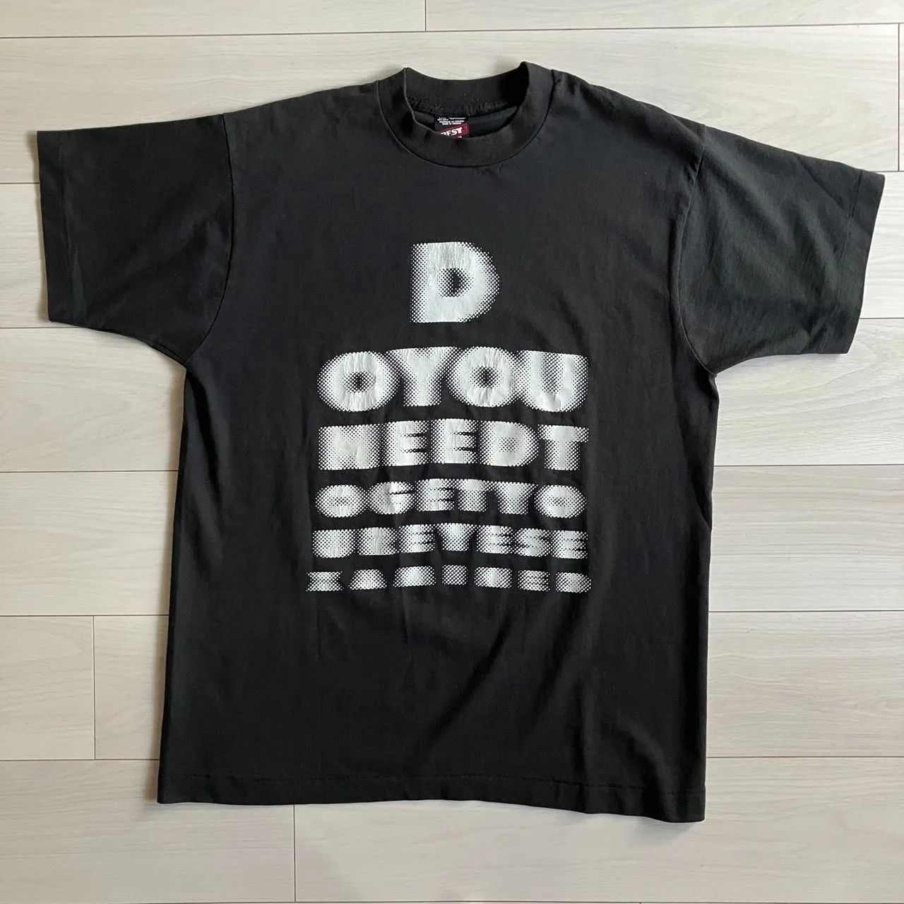 90s ヴィンテージ】モーション文字 Tシャツ ブラック Lサイズ