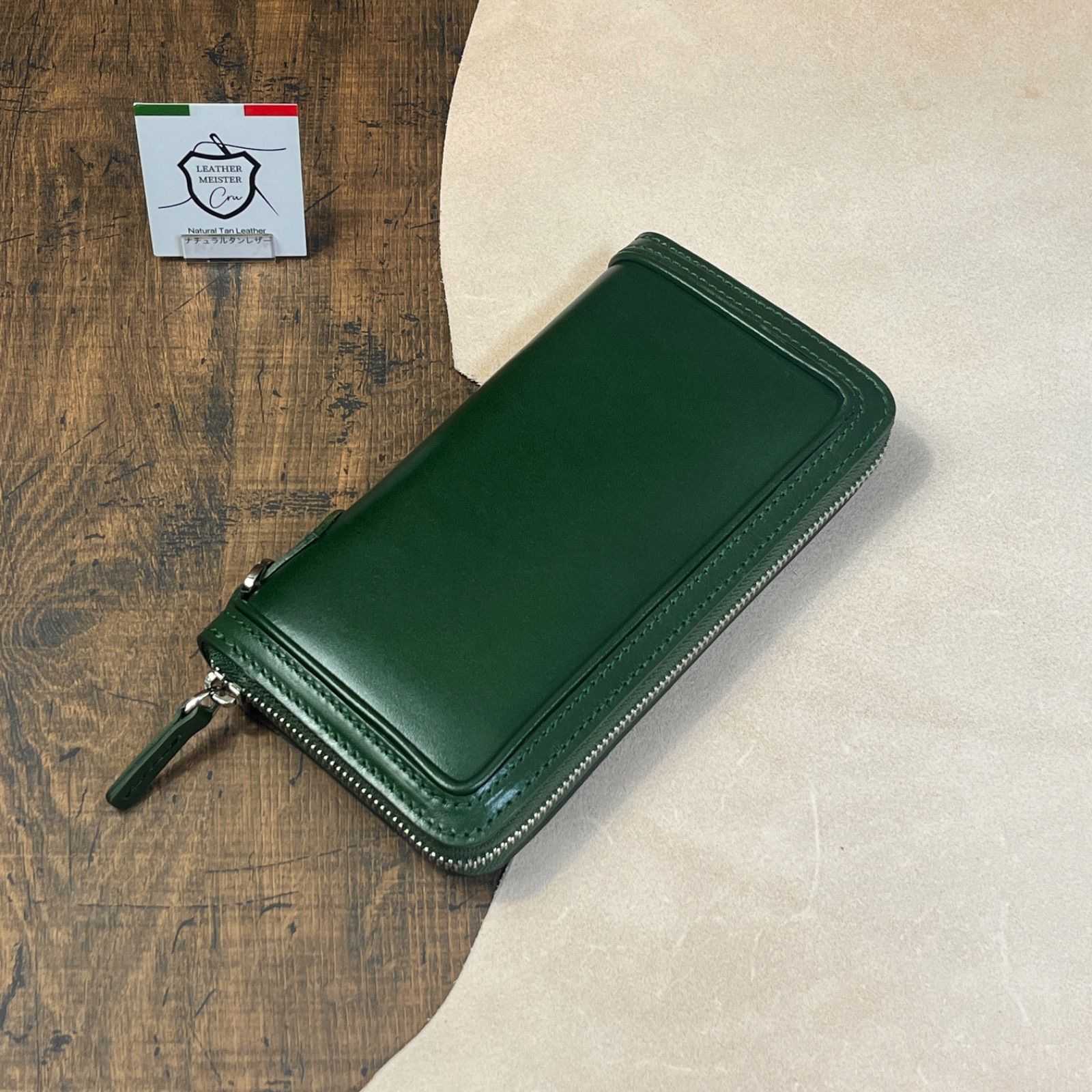 サドルレザー ラウンドファスナー メンズ財布 長財布 本革 ハンドメイド YKK 牛革 革財布 手縫い 栃木レザー