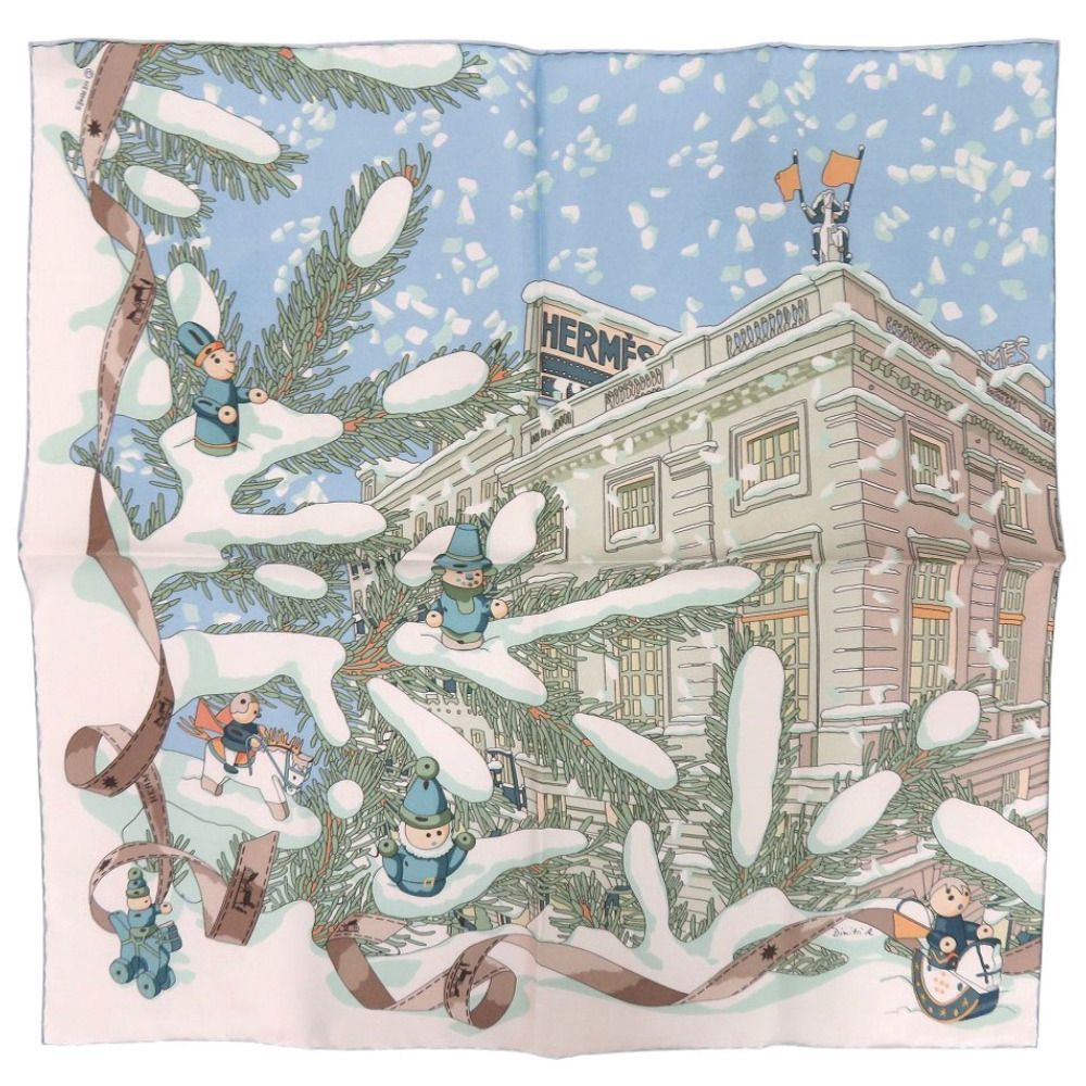 新品同様 エルメス カレ45 プチカレ Noel au 24 Faubourg フォーブル24