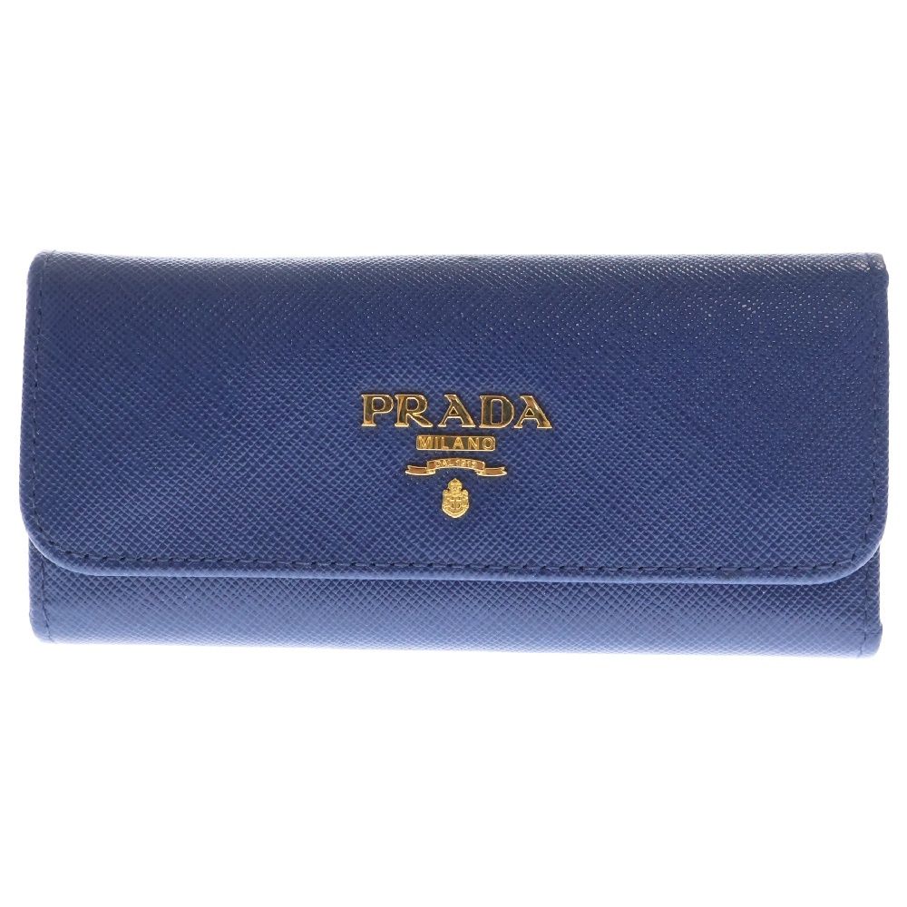 【正規品】PRADA レザー キーケース PRADA (プラダ) サフィアーノ レザー 型押しロゴ キーケース 1M0223