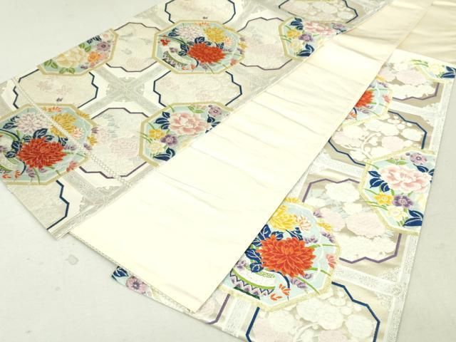 螺箔使用　創作正絹袋帯「格天井華文」 螺箔使用創作正絹袋帯「格天井華文」