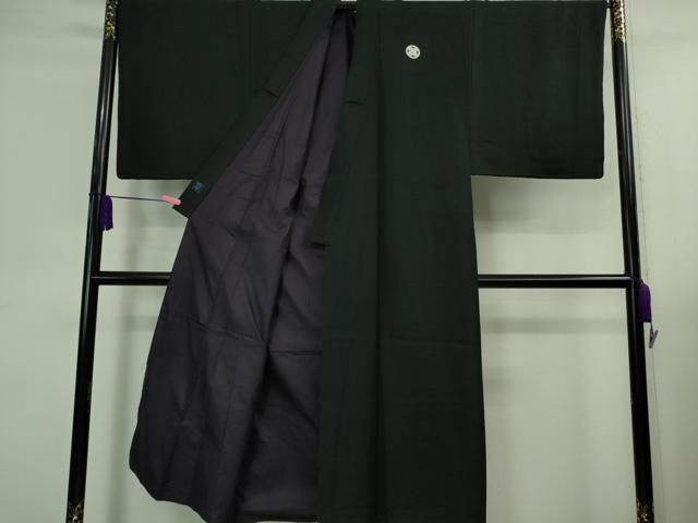 平和屋本店 上 男性 黒紋付 長羽織 長襦袢 無双仕立て セット 作家物 DZAA9876kh5