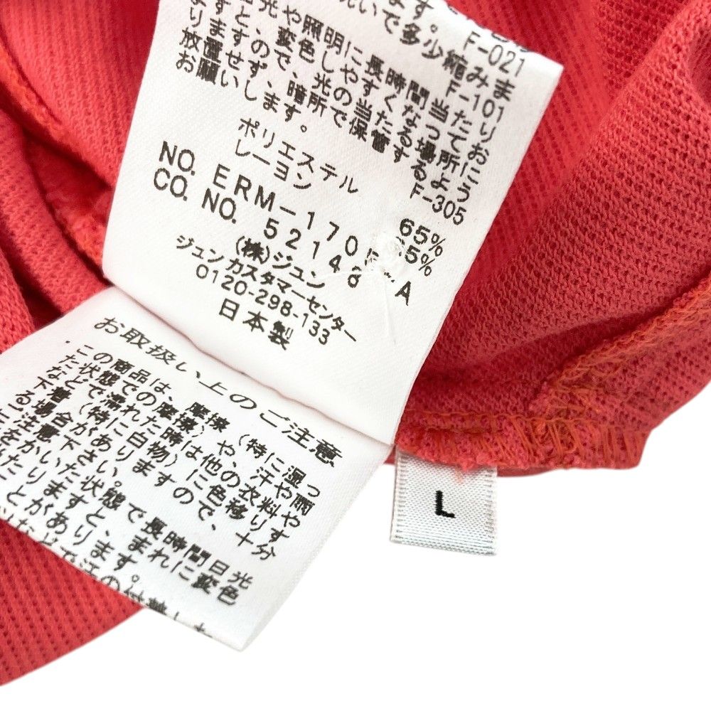 サイズ：L JUN&ROPE ジュン アンド ロペ ERM-1705 半袖ポロシャツ  レッド系 [240101345381] ゴルフウェア レディース ストスト サイズ：L JUN&ROPE ジュン アンド ロペ ERM-1705 半袖