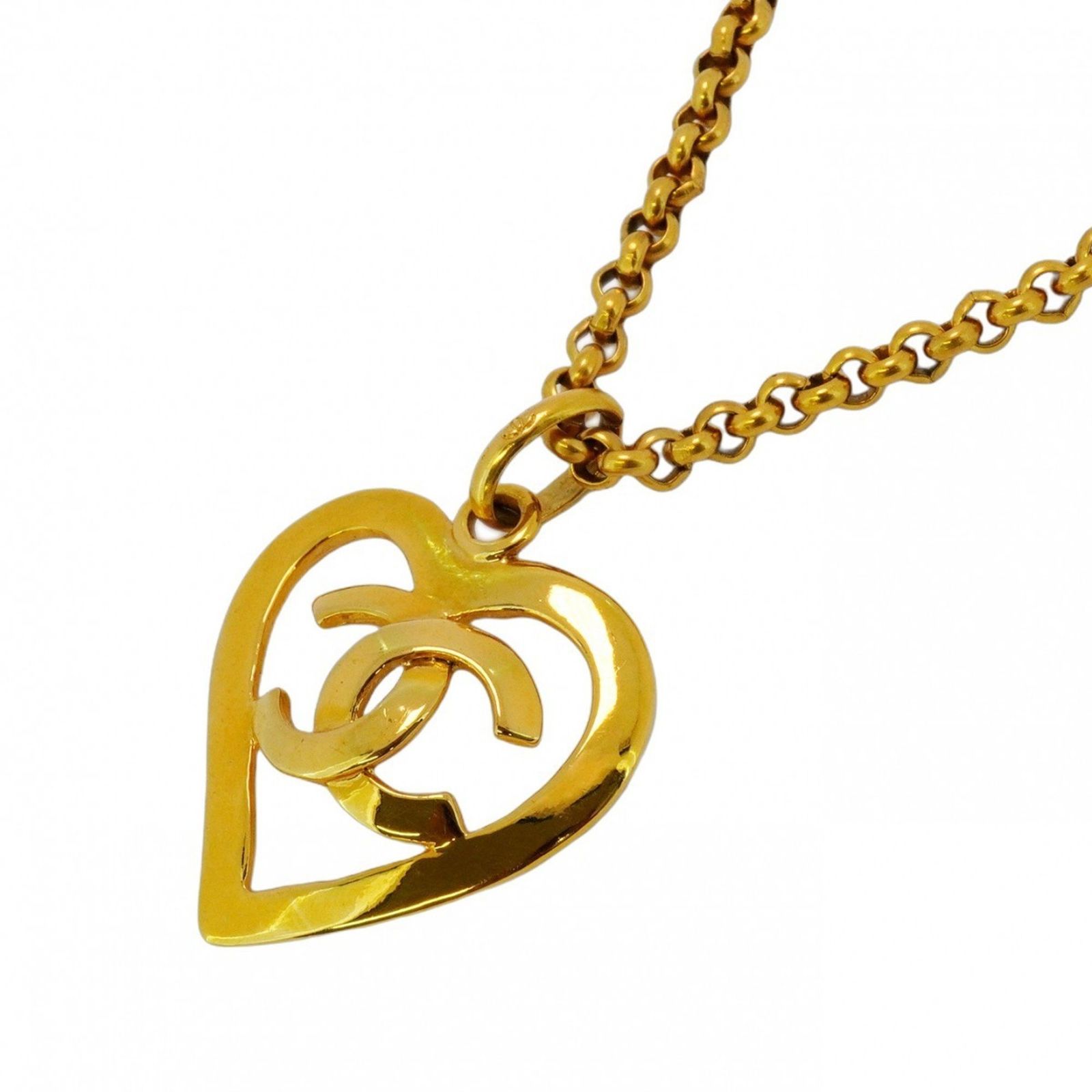 シャネル Chanel シャネル ネックレス ココマーク ハートモチーフ GPメッキ ゴールドレディース