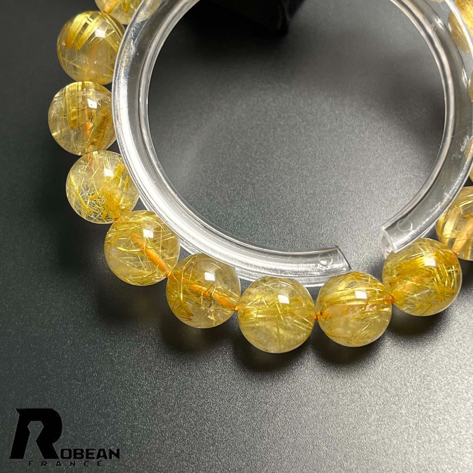 天然石 ルチルクォーツブレスレット11.3～11.8mm玉ブレスレット