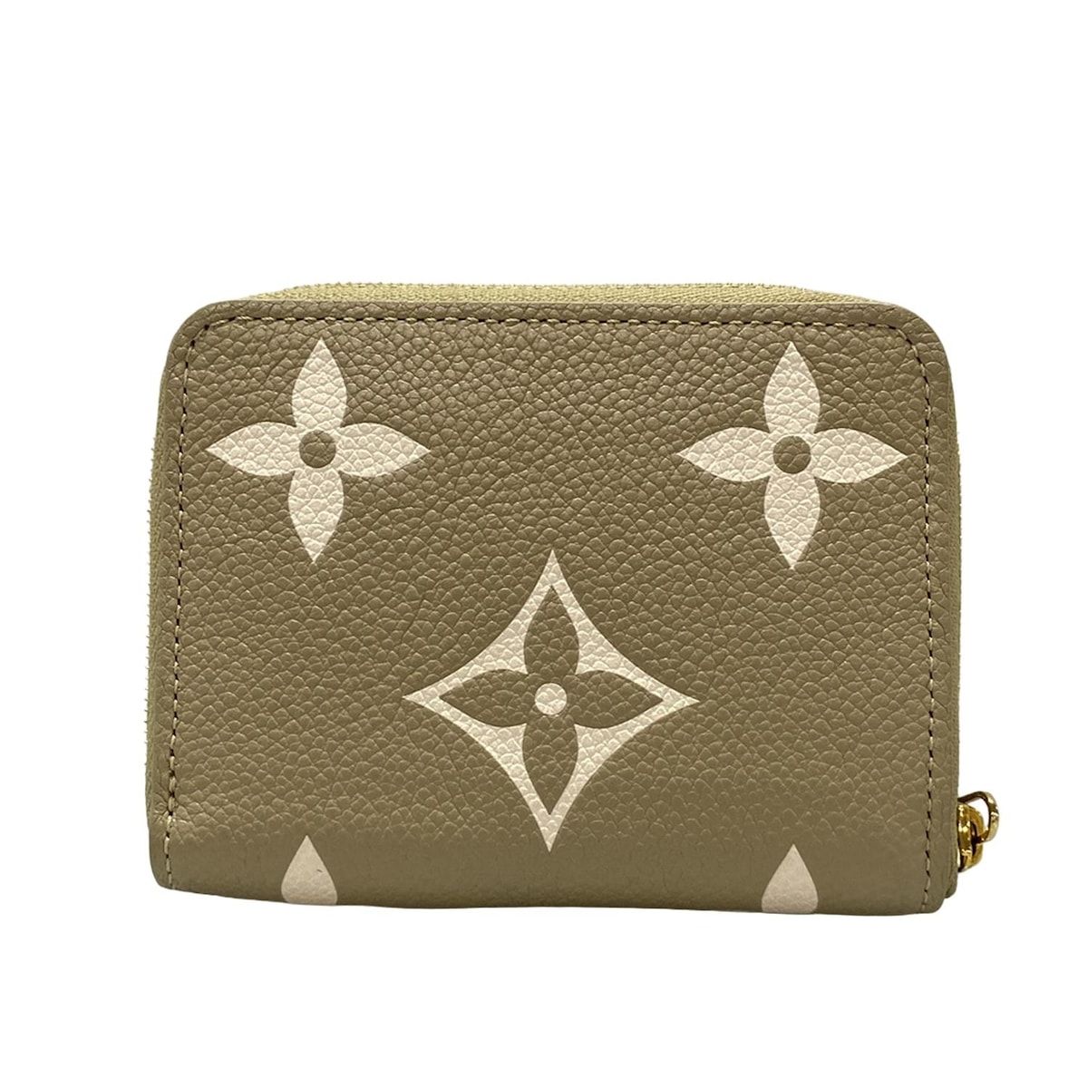 ルイヴィトン コインケース バイカラーモノグラムアンプラント ジッピーコインパース M82448 カーキクレーム レザー 牛革