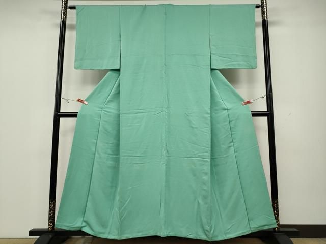平和屋着物●上質な色無地 リバーシブル 青竹色 薄紅色 正絹 CAAX4787ut