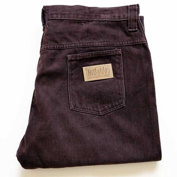 70s HILLBILLY コットン モールスキンパンツ カスタム 茶 w34ビンテージ ウエスタン カントリー スリム