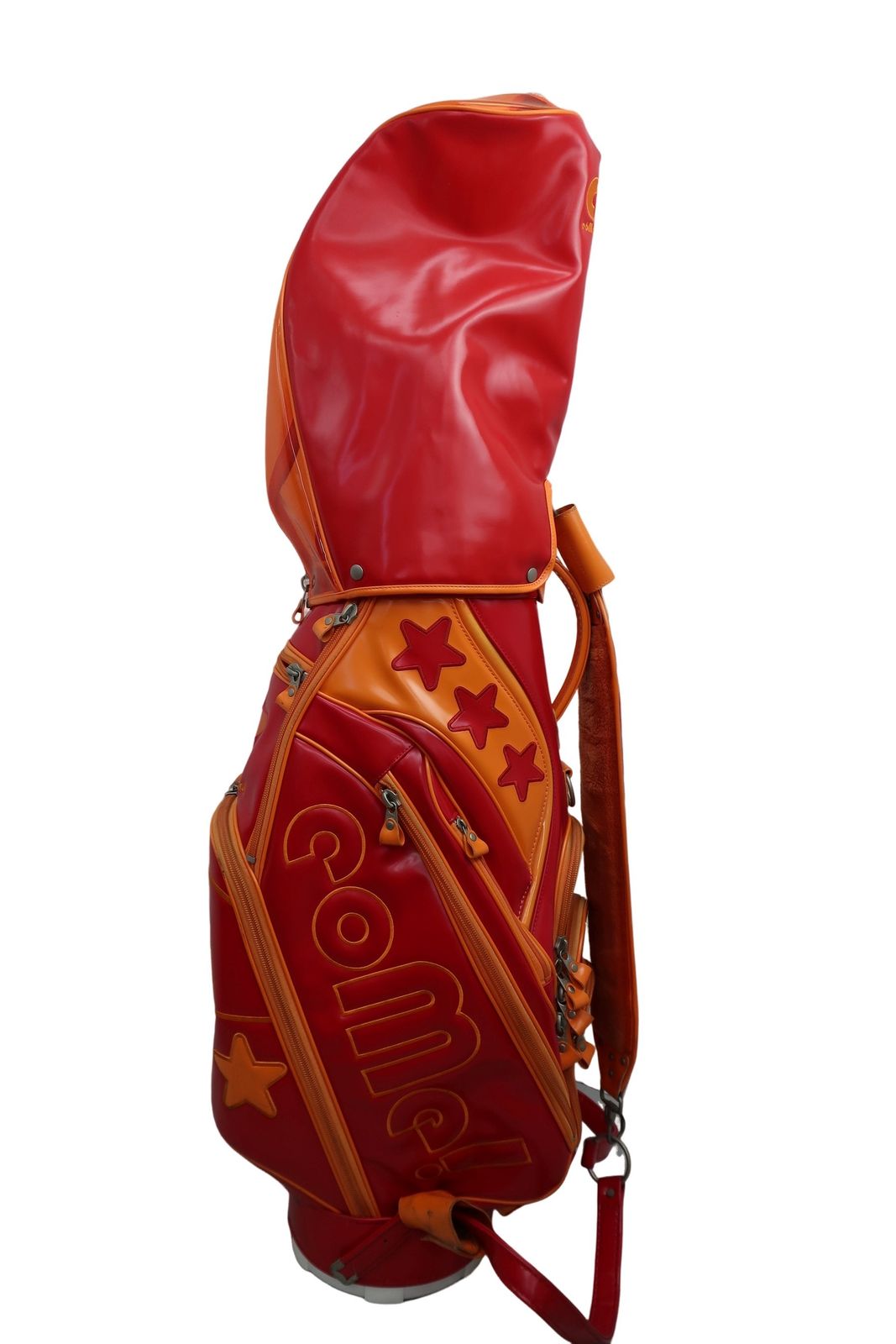 como!come!(コモコーメ) キャディバッグ オレンジ赤 6口 ゴルフ用品