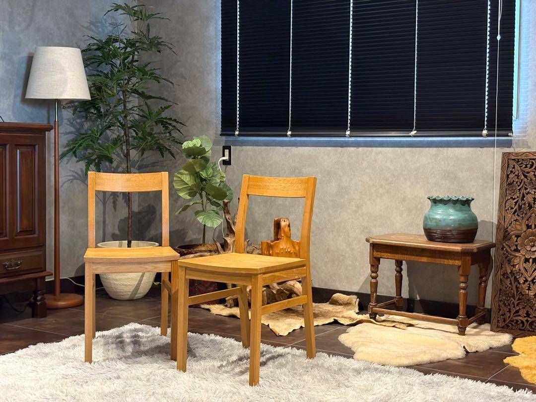 良品計画 オーク材 無垢材 シンプル ナチュラル ウッドチェア 2脚セット SZ 良品計画 オーク材 無垢材 シンプル ナチュラル ウッドチェア 2