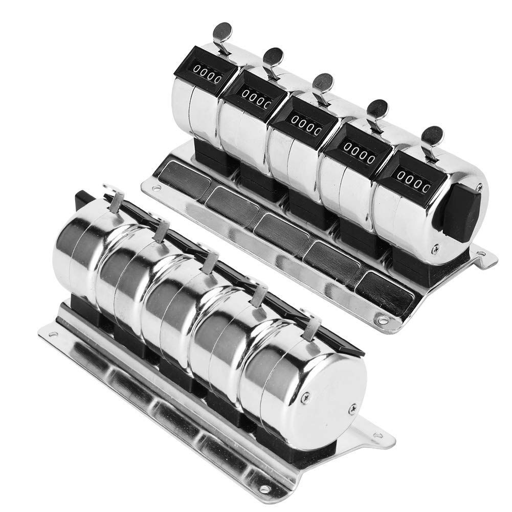 カウンター 数取器 計数器 数取り器 5連式 0-9999 4桁の数字 ベーススタンド付き 数を数える 数カウンター 手動測定 交通調査 入場者確認 計数用， Genericfn9yv3srxt