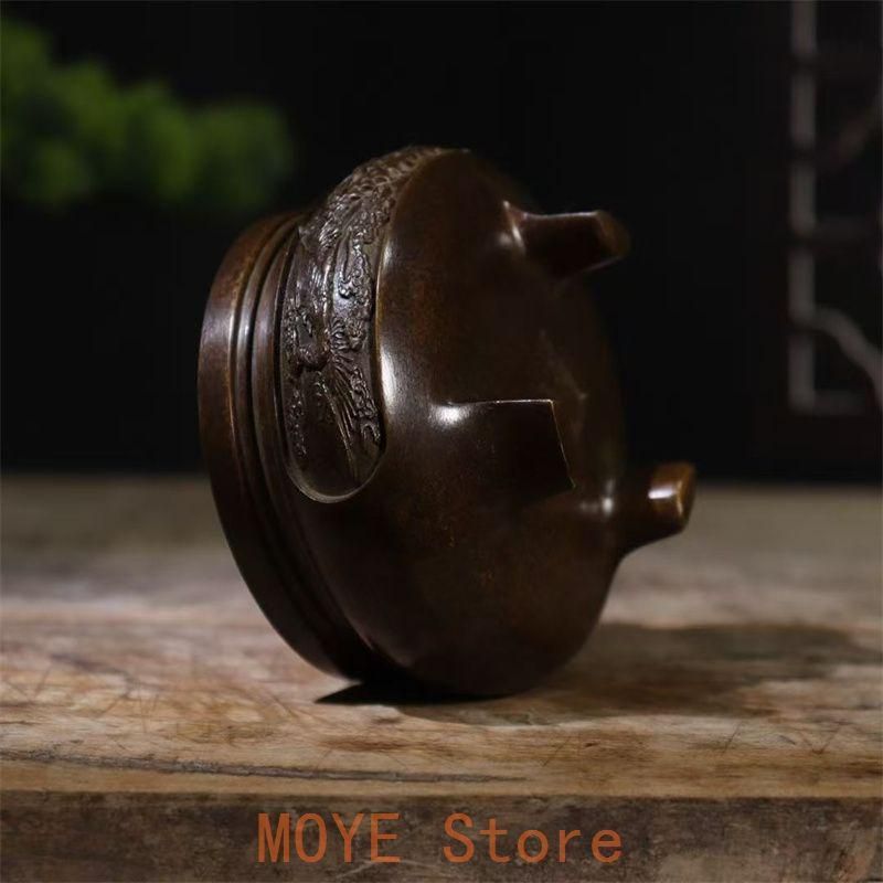 銅器 三足龍鳳薫炉 茶台薫香炉 茶道具 香道具 装飾品 工芸品 置物 銅器 三足龍鳳彫花薫炉 茶台薫香炉 茶道具 香道具 装飾品 工芸品