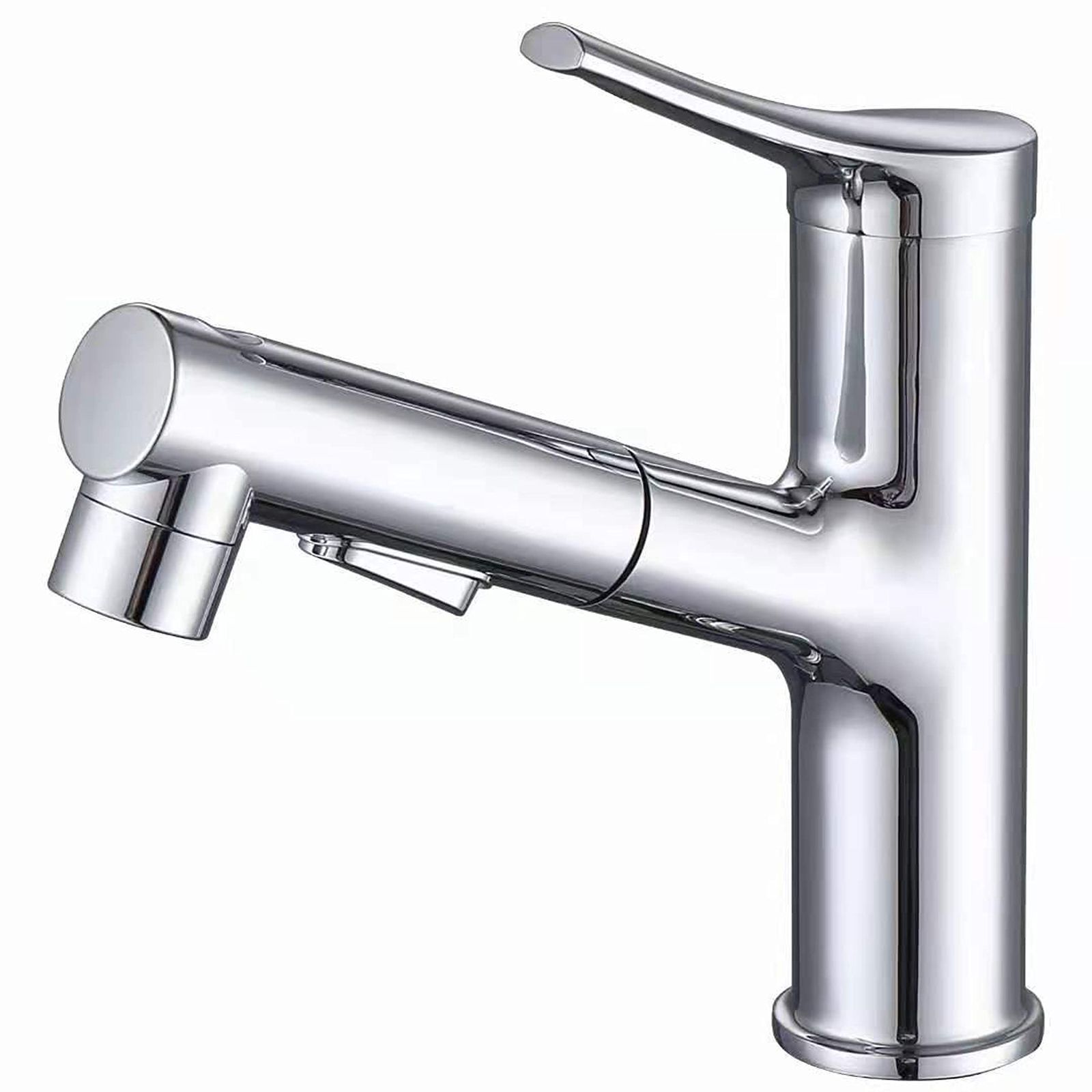 Color サテンメッキ UMANYI 洗面混合水栓 洗面台蛇口 シングルレバー混合栓 洗面 シャワー水栓 ワンホール混合栓 シャワーホース引き出し式 整流 シャワー 潮吹き切り替え MPPO05