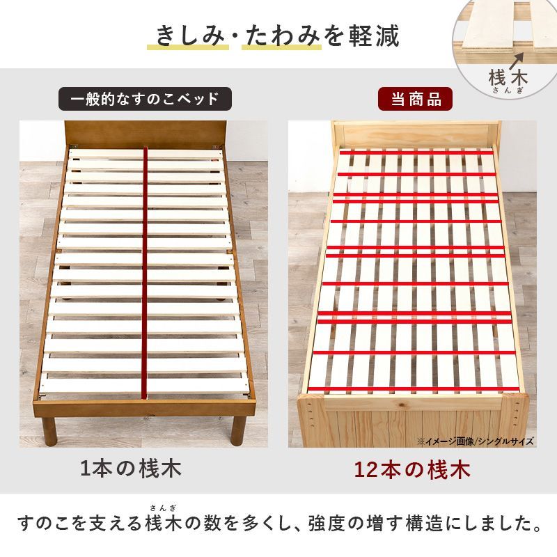 セミダブル セミダブルミドルベッド