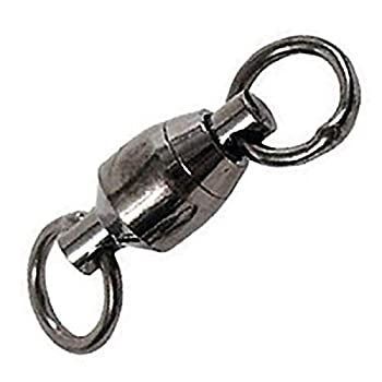 5 Black - Spro Ball Bearing Swivel with Split Ring-Pack of 3 Black Size 5