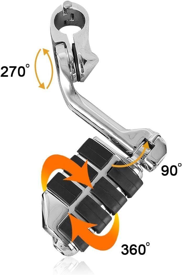 32mmエンジンガード付きモデルに適合 ハーレーダビッドソン|ホンダ|ヤマハ|スズキ製バイク用32mm ロングアングル ハイウェイフットペグ FFCRYSTALESIA_COM