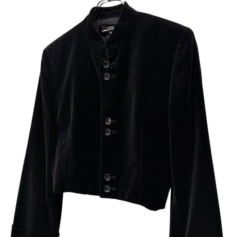 tricot COMME des GARCONS 91AW ベロア6Bマオカラーショートジャケット