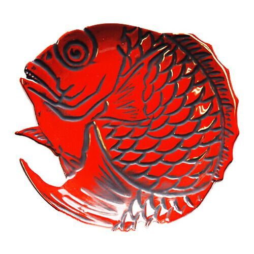 鯛彫 銘々皿 結婚式など おめでたい席でのお皿 高岡漆器 15×15×1.5cm
