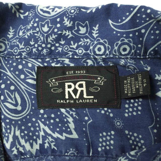 RRL ダブルアールエル INDIGO BANDANA PRINT CAMP SHIRTS