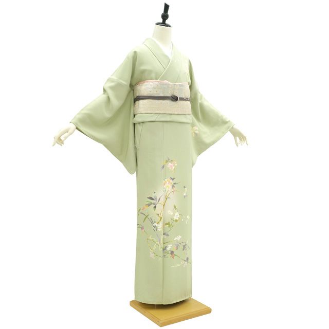 薄緑色 訪問着 未使用　絹 86701.jpg