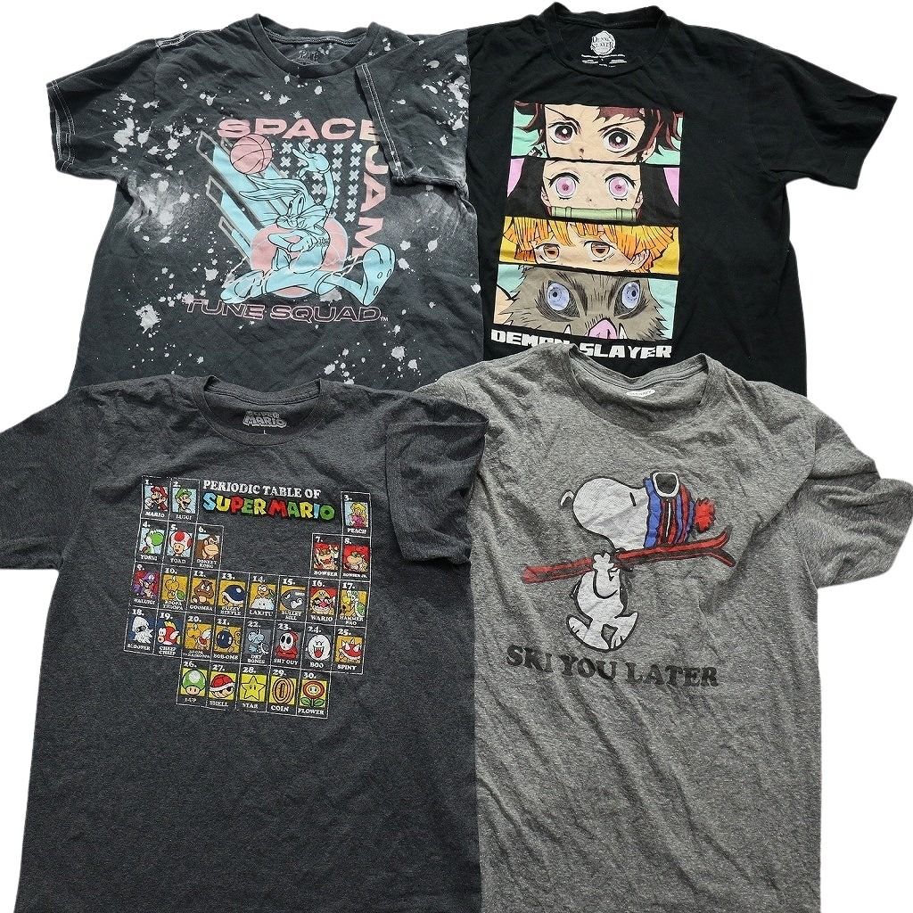 古着卸 まとめ売り キャラクター Tシャツ 16枚セット ( メンズ S ) ドラゴンボール ルーニーテューンズ マーベル 中古 古着 NF8836 古着卸 まとめ売り キャラクター 半袖Tシャツ 16枚セット (メンズ L