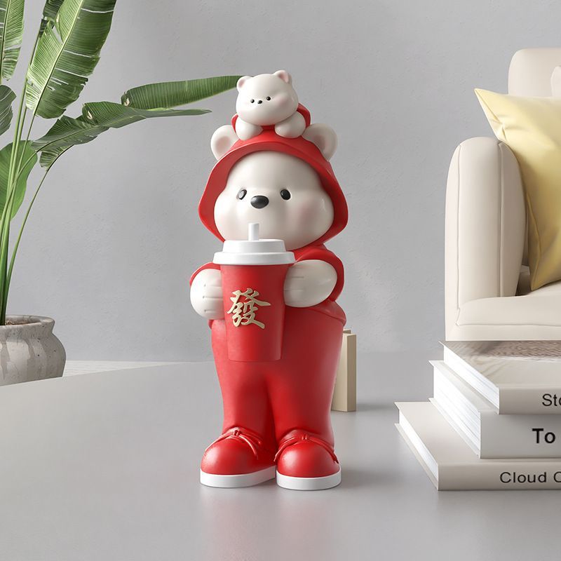 オブジェ オーナメント 置物 装飾品 人形 フィギュア くま 熊 クマ ミルクティー 北欧 おしゃれ お洒落 可愛い かわいい キュート 癒し 玄関 リビングルーム ダイニング 寝室 子供部屋 書斎 廊下 オフィス 卓上 デスクトップ テーブル 棚 プレゼント