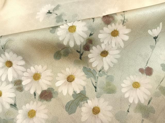 平和屋着物○訪問着 作家物 手描き 草花文 暈し染め 正絹 逸品