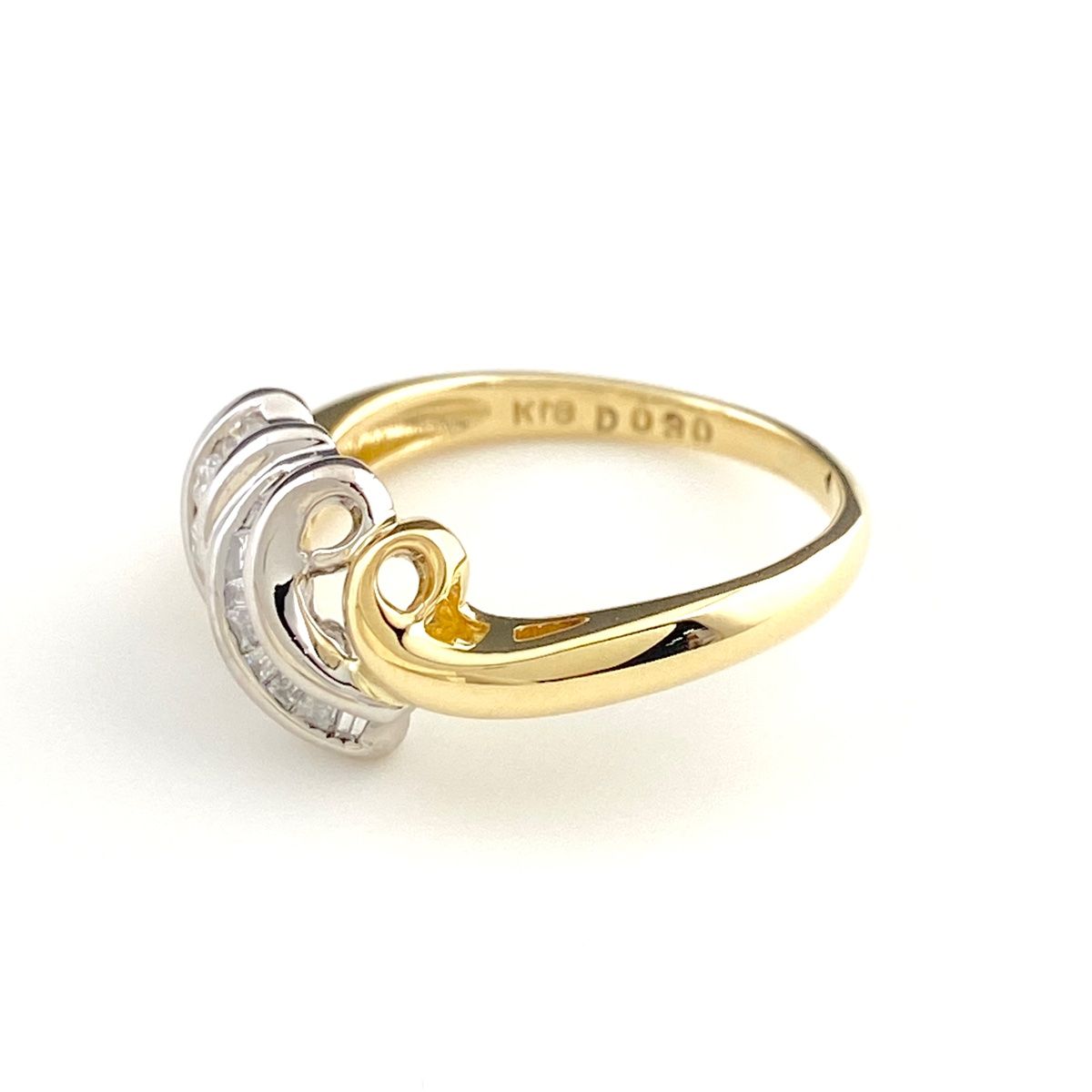 メレダイヤ デザインリング YG イエローゴールド プラチナ 指輪 リング  