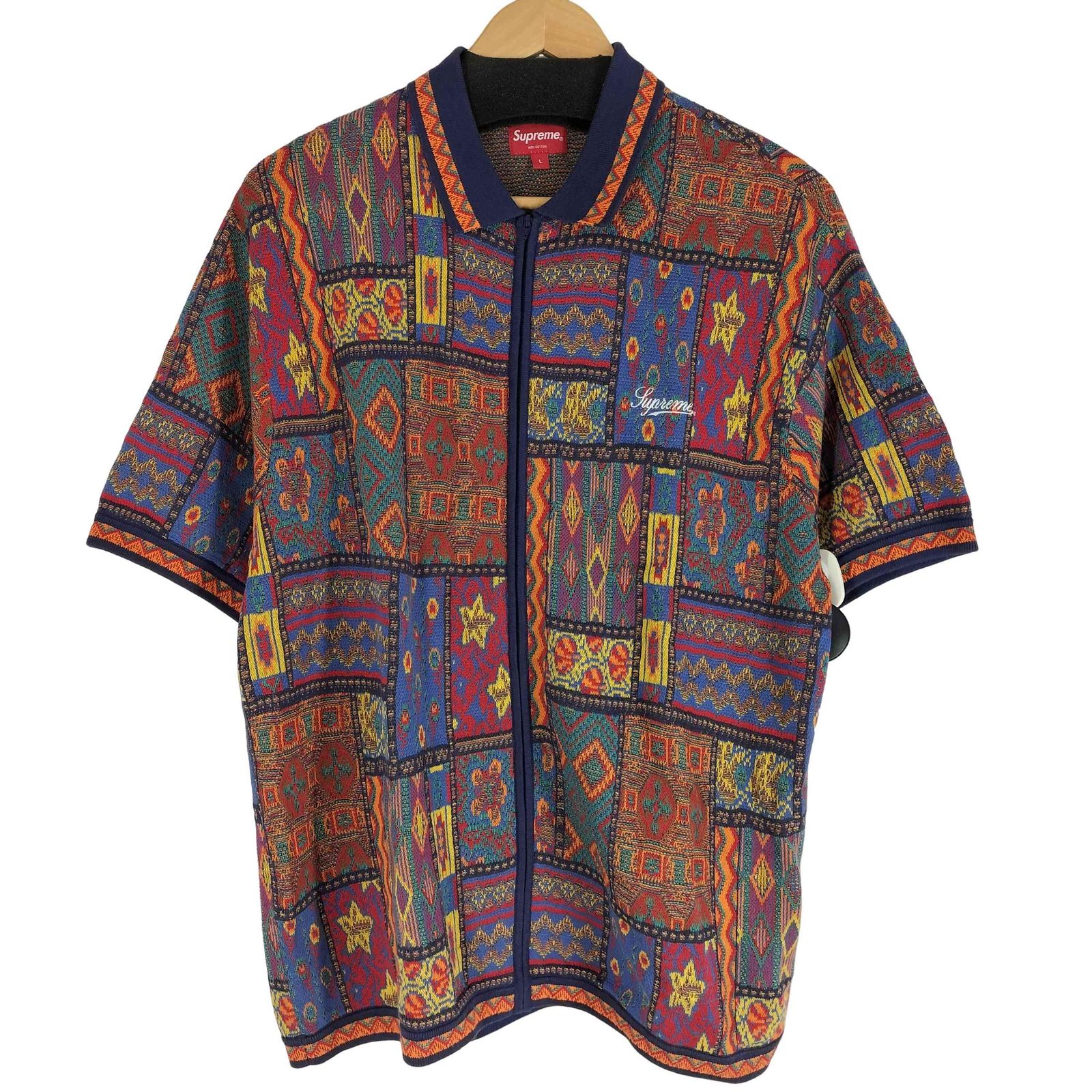 シュプリーム Supreme 20SS Patchwork Knit Zip Up Polo メンズ import：L 