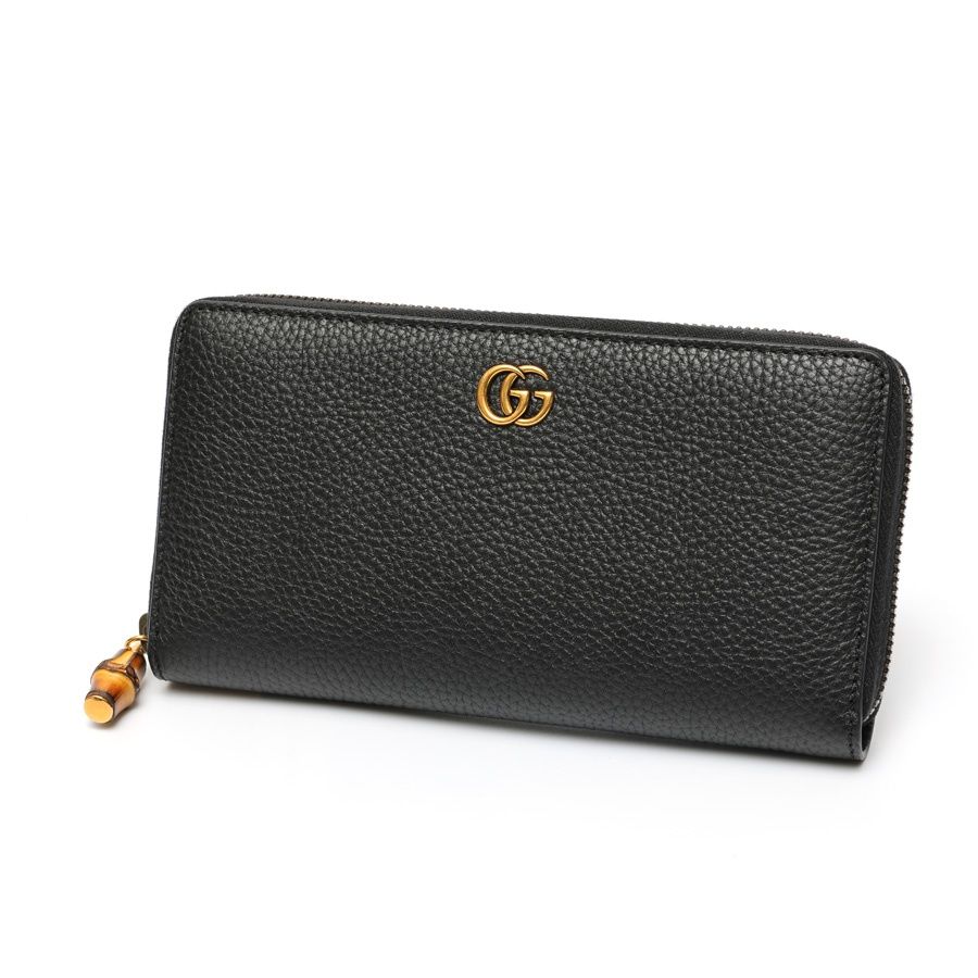 グッチ / GUCCI　バンブー付き ジップアラウンドウォレット / ラウンドファスナー　739499　レザー　ブラック 【未使用】 商品番号 70236 グッチ / GUCCI バンブー付き ジップアラウンドウォレット / ラウンド
