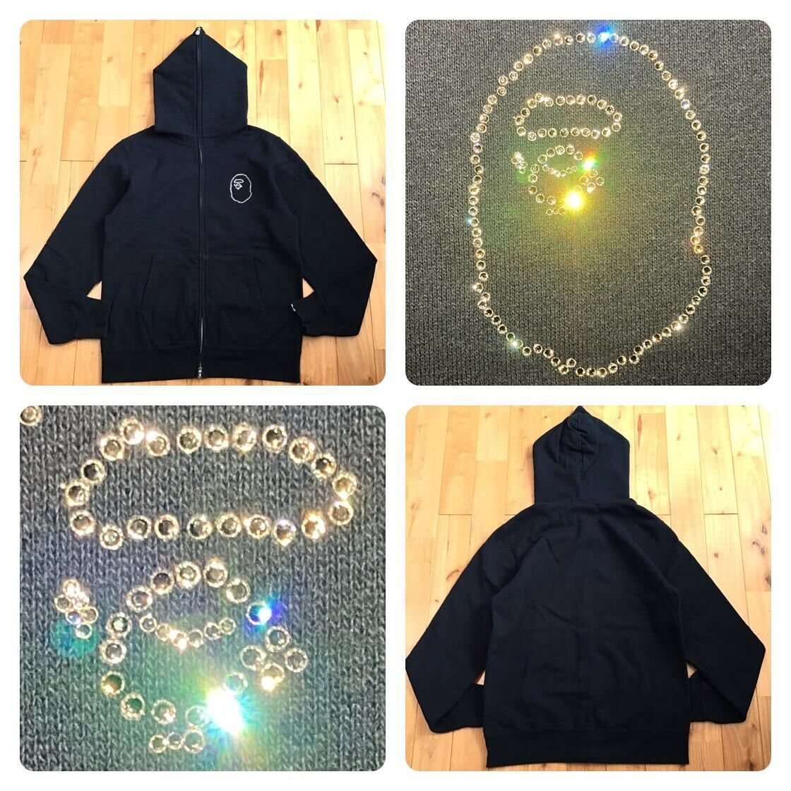 エイプ❌スワロフスキーパーカー　Lサイズ‼️ 希少品 ☆激レア☆ スワロフスキー タイガー パーカー Lサイズ a bathing ape